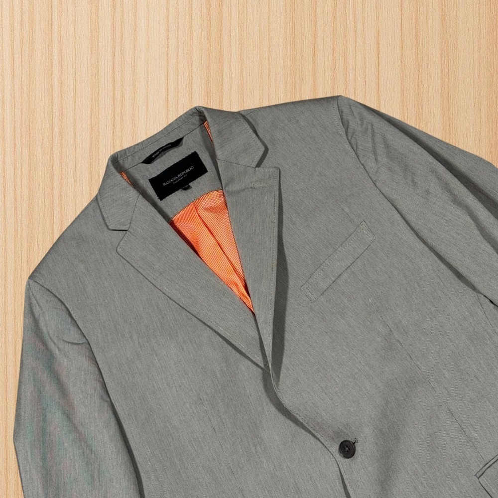 Banana Republic‎ Tailored Fit Blazer Gray Cotton 2-Button Sport Coat 42R 932416